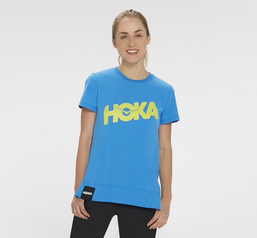 Hoka One One Gömlek Kadın Mavi - Brand - VS9528067